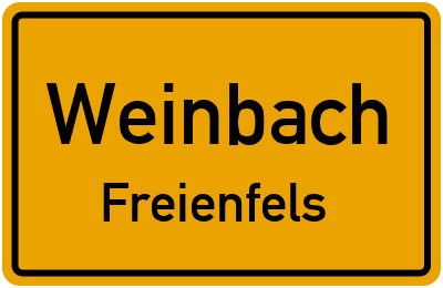 Ortsschild Weinbach Freienfels