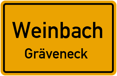 Ortsschild Weinbach Gräveneck