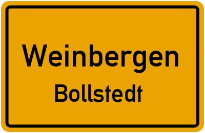Straßenverzeichnis Weinbergen Bollstedt