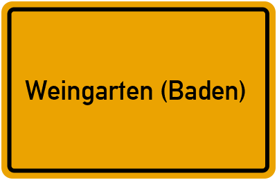 Ortsschild von Gemeinde Weingarten (Baden) in Baden-Württemberg