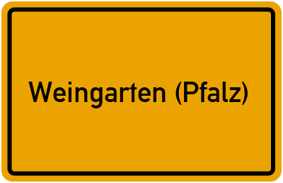 Ortsschild von Gemeinde Weingarten (Pfalz) in Rheinland-Pfalz