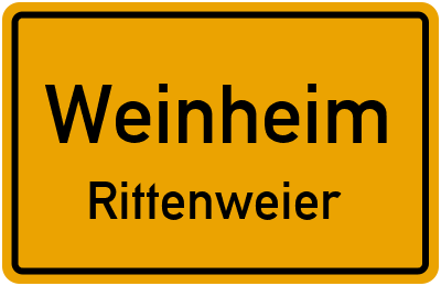 Ortsschild Weinheim Rittenweier