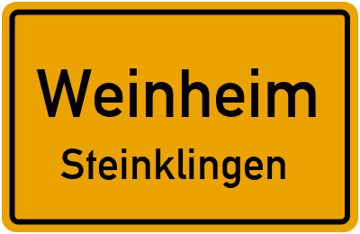 Ortsschild Weinheim Steinklingen