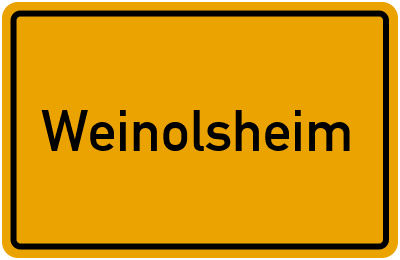 Ortsschild von Gemeinde Weinolsheim in Rheinland-Pfalz