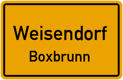 Ortsschild Weisendorf Boxbrunn