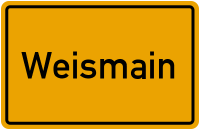 Ortsschild von Stadt Weismain in Bayern