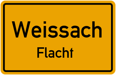 Ortsschild Weissach Flacht