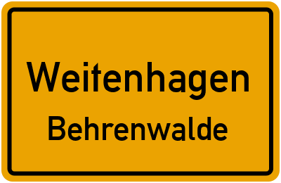 Straßenverzeichnis Weitenhagen Behrenwalde
