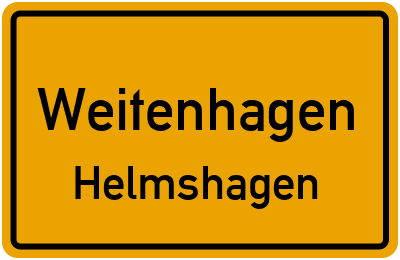 Ortsschild Weitenhagen Helmshagen