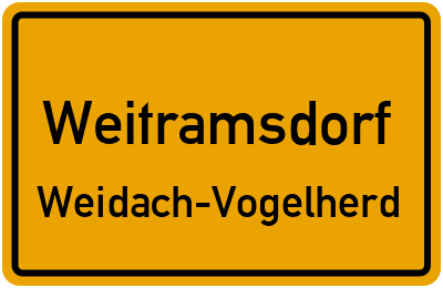 Ortsschild Weitramsdorf Weidach-Vogelherd