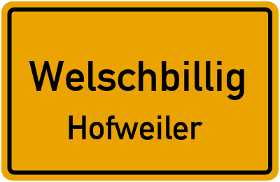 Straßenverzeichnis Welschbillig Hofweiler