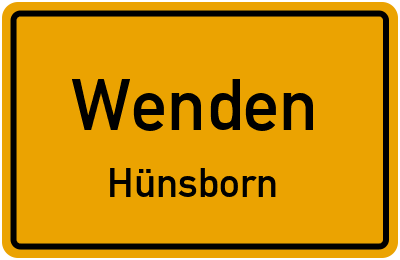 Straßenverzeichnis Wenden Hünsborn