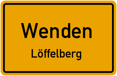Ortsschild Wenden Löffelberg