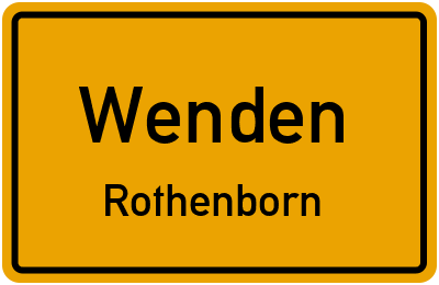 Ortsschild Wenden Rothenborn