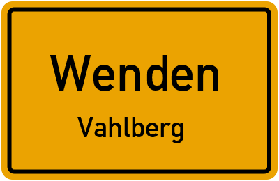 Ortsschild Wenden Vahlberg