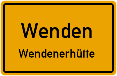 Straßenverzeichnis Wenden Wendenerhütte