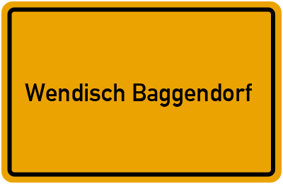 Ortsschild von Wendisch Baggendorf in Mecklenburg-Vorpommern