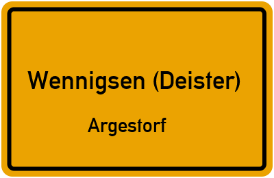 Ortsschild Wennigsen (Deister) Argestorf