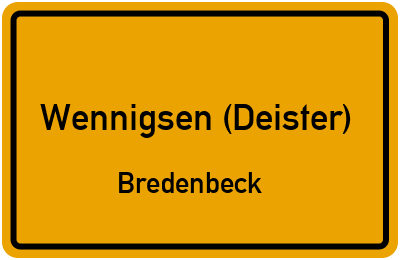 Ortsschild Wennigsen (Deister) Bredenbeck