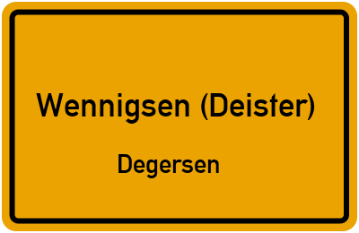 Ortsschild Wennigsen (Deister) Degersen