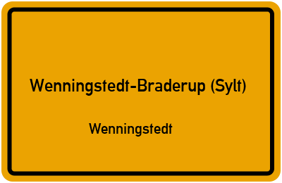 Straßenverzeichnis Wenningstedt-Braderup (Sylt) Wenningstedt
