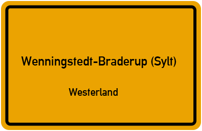 Straßenverzeichnis Wenningstedt-Braderup (Sylt) Westerland