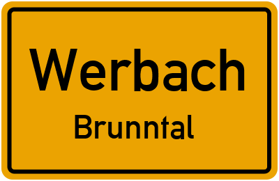 Ortsschild Werbach Brunntal