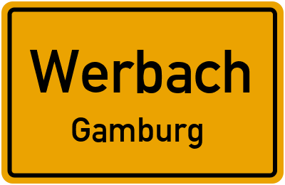 Ortsschild Werbach Gamburg