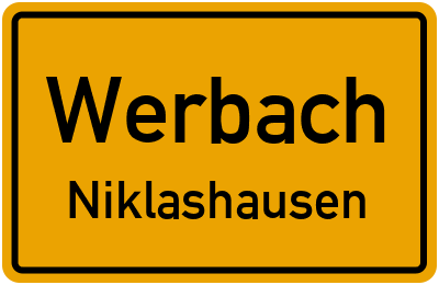 Ortsschild Werbach Niklashausen