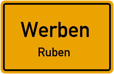Ortsschild Werben Ruben