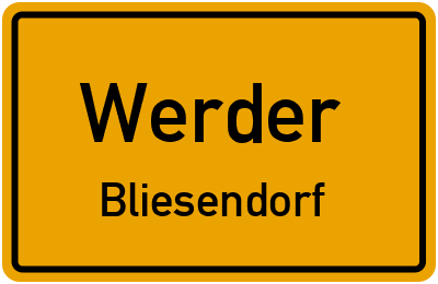 Straßenverzeichnis Werder Bliesendorf