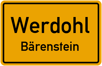 Ortsschild Werdohl Bärenstein