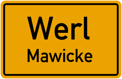 Ortsschild Werl Mawicke