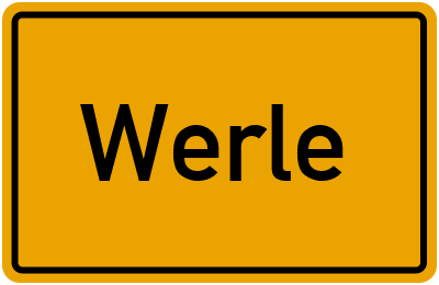 Ortsschild von Werle in Mecklenburg-Vorpommern