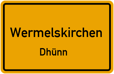 Straßenverzeichnis Wermelskirchen Dhünn