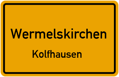 Ortsschild Wermelskirchen Kolfhausen