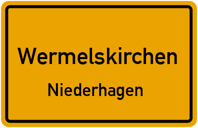 Straßenverzeichnis Wermelskirchen Niederhagen