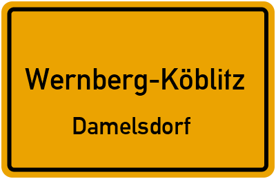 Ortsschild Wernberg-Köblitz Damelsdorf