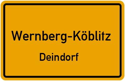 Ortsschild Wernberg-Köblitz Deindorf