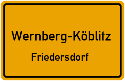 Ortsschild Wernberg-Köblitz Friedersdorf
