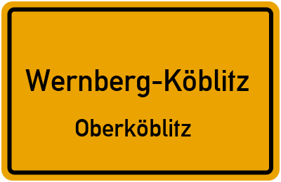 Ortsschild Wernberg-Köblitz Oberköblitz