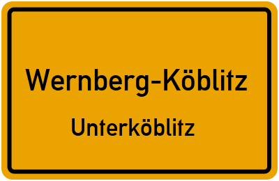 Ortsschild Wernberg-Köblitz Unterköblitz