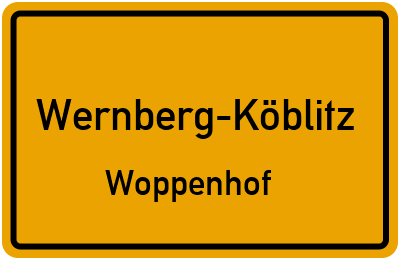 Ortsschild Wernberg-Köblitz Woppenhof