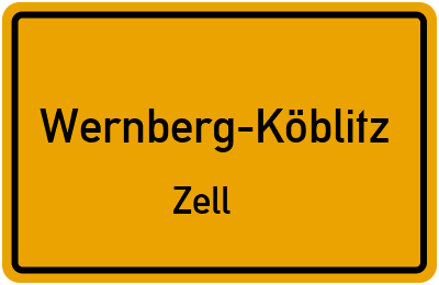 Ortsschild Wernberg-Köblitz Zell