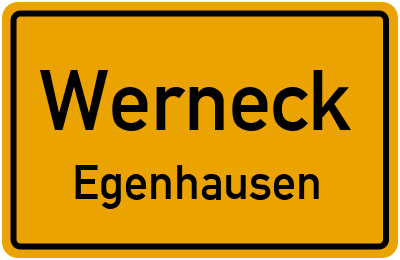 Ortsschild Werneck Egenhausen