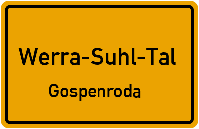 Straßenverzeichnis Werra-Suhl-Tal Gospenroda
