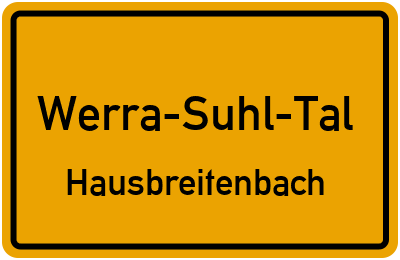 Straßenverzeichnis Werra-Suhl-Tal Hausbreitenbach