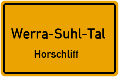 Straßenverzeichnis Werra-Suhl-Tal Horschlitt