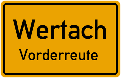 Straßenverzeichnis Wertach Vorderreute
