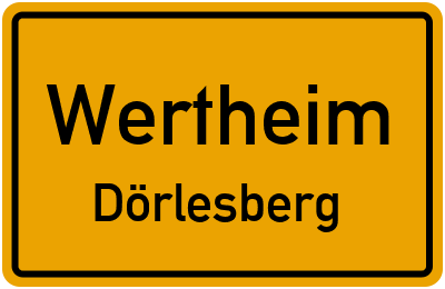 Ortsschild Wertheim Dörlesberg